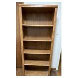 Wood Book Shelf-Measures 30.75" x 12.5" x 71.5"