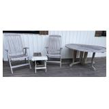 Westminster Teak Patio Table, 2 Teak Patio Cairs,&