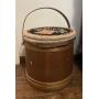 VTG Reproduction Firkin With Needlepoint Cover