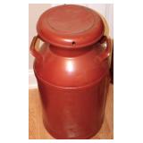 Vtg Red Metal Milk Can