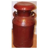 Vtg Red Metal Milk Can