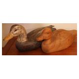 Vtg Hand-Carved Wooden Duck Decoys