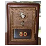 Vtg Brass Post Office Box Bank