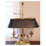 Brass Bouillotte Lamp with Black Shade