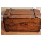 Vtg Wooden Storage Chest with Hinged Lid