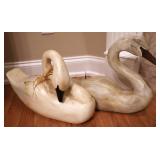 Handcrafted Wooden Swans