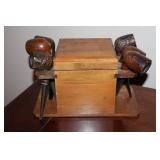 Vtg Valiant Wooden Pipe Holder w/Pipes