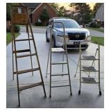 Three Vtg Step Ladders