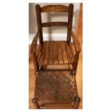 Vtg Wooden Rocking Chair and Footstool