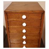Vtg Wooden Six Drawer Piece