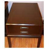 Vtg Wooden End Table With Drawers