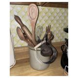 Crock W/Cooking Utinsils-6.25"