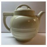 VTG Mid Century Modern White Ceramic Tea Pot 7.5"T