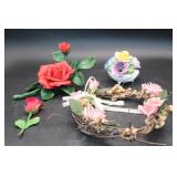 Floral Porcelain and Wreath Decorations