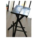 Green Wooden Folding Stool