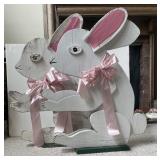 Pair of Standing Wood Bunnies-24" x 33.5"