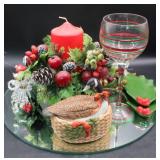 Glass Mirrored Christmas Display Set