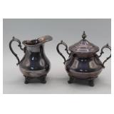 Vintage Silver Plated Sugar & Creamer Set & Oneida