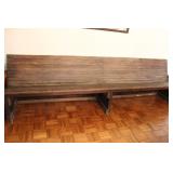 Wooden Bench With Slatted Backrest