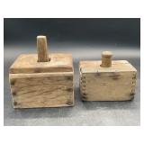 2 Antique Wooden Butter Molds-See Photos
