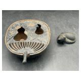 Cast Iron Incense Burner & Fox-See Photos