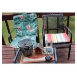 Patio Chairs, Table, and Garden Decor