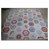 Handmade Hexagon Patchwork Quilt