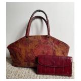 VTG Leather Handbag & Genuine EEL Skin Wallet