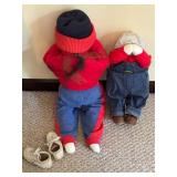 Two Decorative Time-out Fabric Dolls