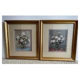 2 Artist Singned Floral Prints