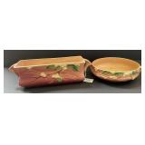 2 Roseville Pottery Planters-Snowberry Pattern