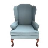 Broyhill Wingback Chair in Sky Blue Fabric-Cont.