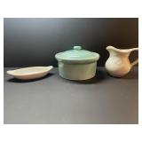 3PC Pottery Pieces-Hall Dipping Boat, Weller
