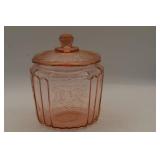 Pink Depression Glass Lidded Candy Dish