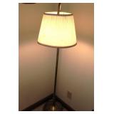Brass Floor Lamp With Fabric Shade