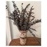 RRP Co. Pottery Vase With Eucalyptus Arrangement