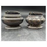 2 Vintage Silverplated Ronson Crown Table Lighters