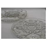 Two Pressed Glass Serving Trays