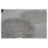 Two Clear Glass Decorative Plates