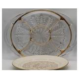 Glass Serving Tray and Nautilus Plate Set