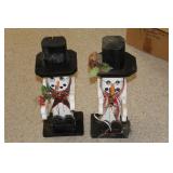 Handcrafted Wooden Snowmen Decorations