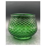 E.O. Brody Emerald Green Glass Fish Scale Vase