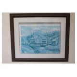 Framed Larry Burton Print of Rural Scene