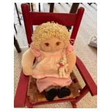Handmade Cloth Doll with Rocking Chair