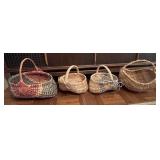 4 Handwoven Egg Baskets