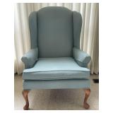 Broyhill Wingback Chair in Sky Blue Fabric-Cont.