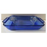 Cobalt Blue Anchor Hocking Casserole 2QT Dish and