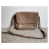 Coach Taupe Tailored Leather Pouch Flap Bag