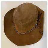 VTG Leather Hat Made in Mexico-See Photos