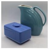 Hall China Pitcher and Butter Dish Set